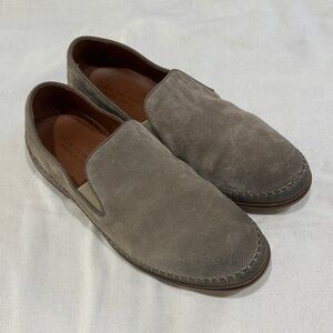 John Varvatos suede whipstitched loafer